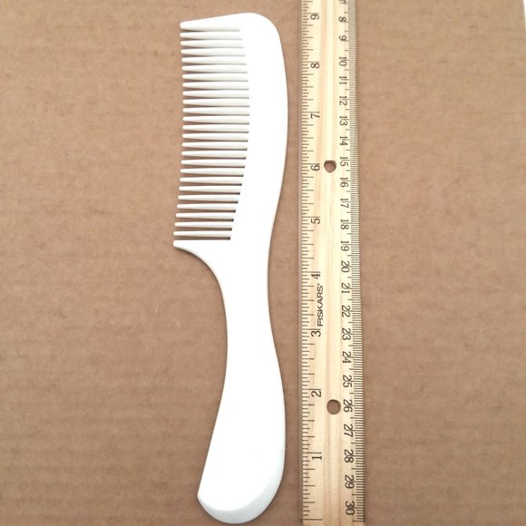 Clinique Hair Comb Vintage White Wide Tooth Rigid Detangling With Handle USA VTG - Picture 4 of 4
